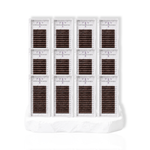 12 Tray Set Cashmere Brown Collection Volume Lashes with soft brown matte lash fibers for volume lash extensions