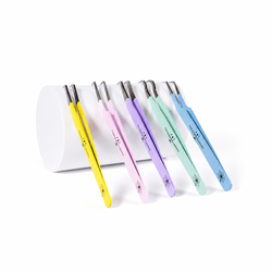 90 degree yellow lash tweezer