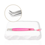 Candy Charm lash tweezer close-up showing curved tip design for lash extension techniques.