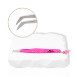 Candy Charm lash tweezer feature image highlighting long slim tip for lash isolation and application.
