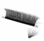 Close-up of 0.05 Volume Lash Extensions showing loose base fibers for easy volume fan creation by lash artists