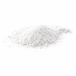 Close-up of white lash lift powder on a white background.