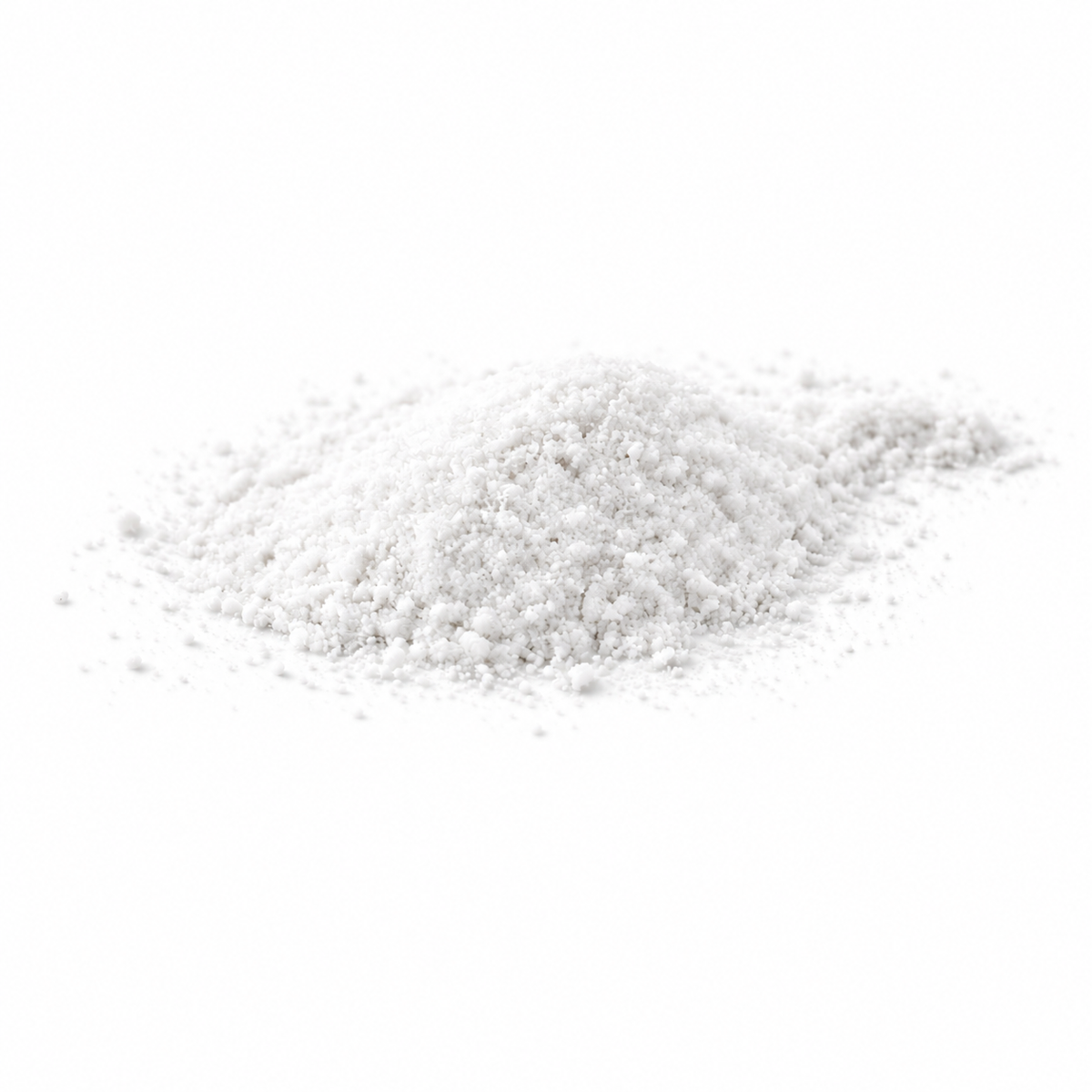 Close-up of white lash lift powder on a white background.