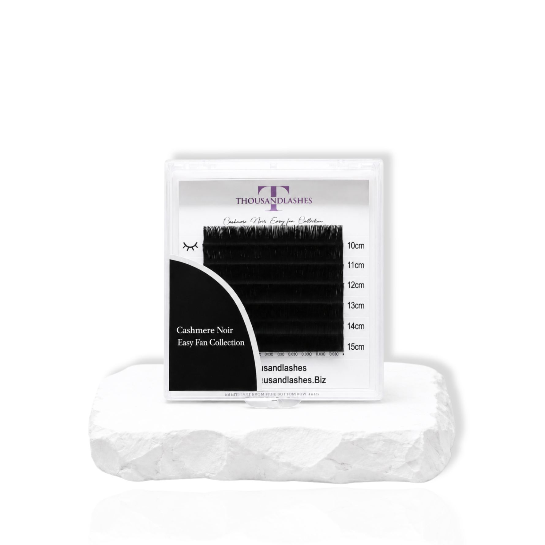 Easy Fan Lashes sample size box showing pre-made volume lash fans for faster lash extension application