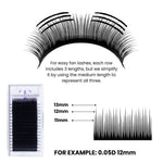 Easy Fan Lashes with lightweight faux silk fibers for fluffy volume lash extensions