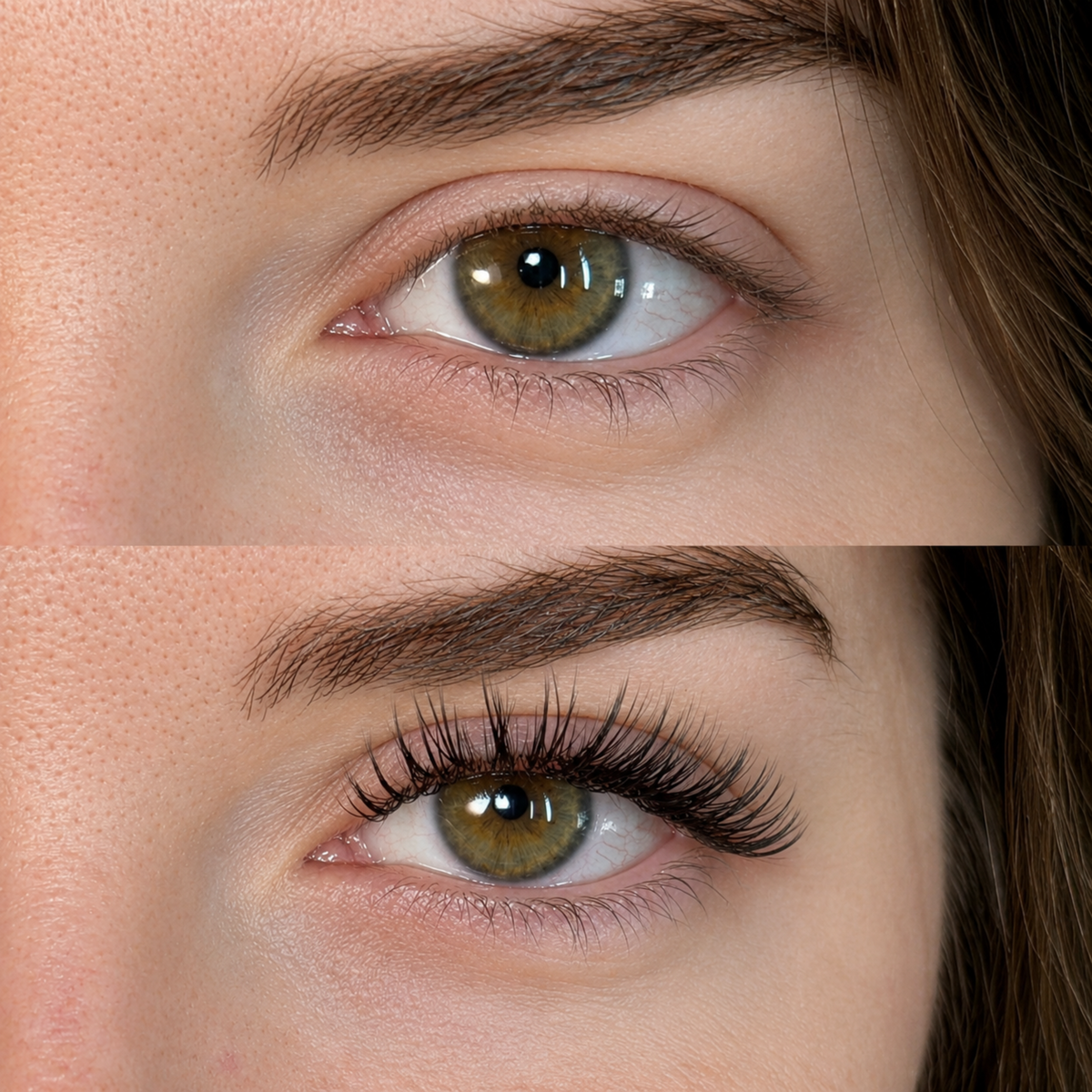 Easy Fan Volume Lashes applied on natural lashes for a soft volume lash set