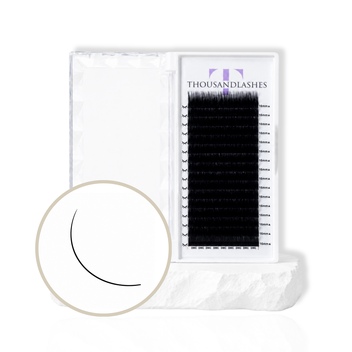 Flat lashes mixed length 8-15mm tray showing ultra dark matte black flat lash extensions for classic lash sets