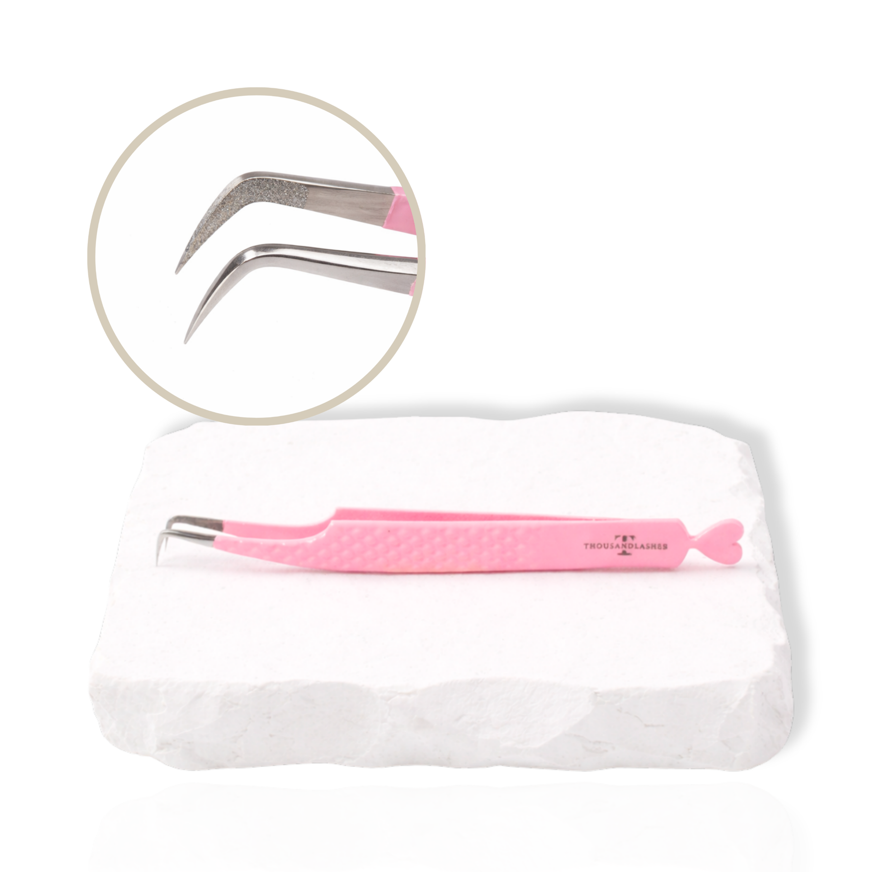 Hearts diamond grip 90 degree lash tweezer