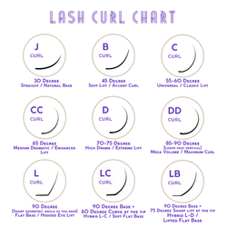 Lash curl chart showing available curl options