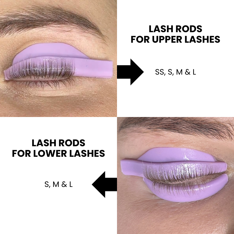 Lash lift rods for lash lift and tint