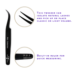 Noir Collection lash tweezer feature image showing precision tip design for classic and volume lash extensions.