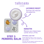 Perming balm capsule for lash lift and optional lash tint step
