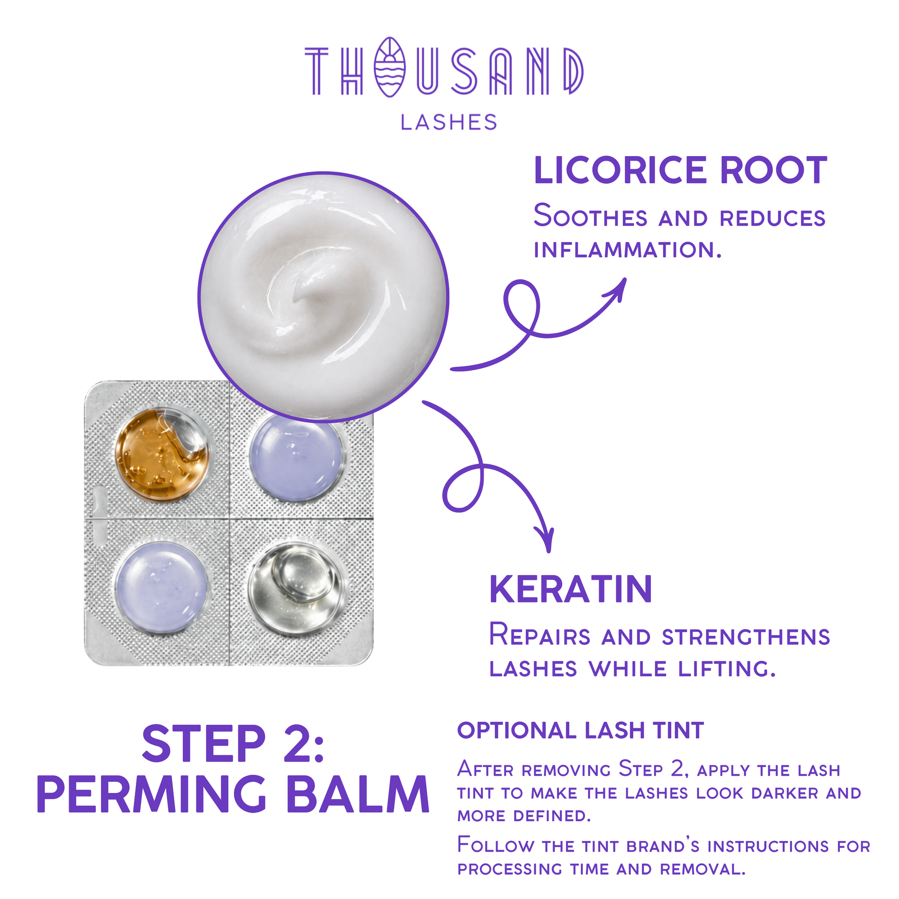 Perming balm capsule for lash lift and optional lash tint step
