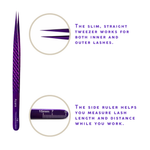 Precision straight lash tweezers