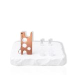 Rose gold lash glue nozzle remover tool with replacement adhesive nozzles and piercing nozzles included in Glue Rescue Kit for eyelash extension artists