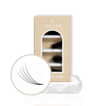 Thousandlashes 4D Promade Fans lash box with close-up of wide curved lash fans