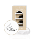 Thousandlashes 6D Promade Fans lash box with close-up of wide curved lash fans