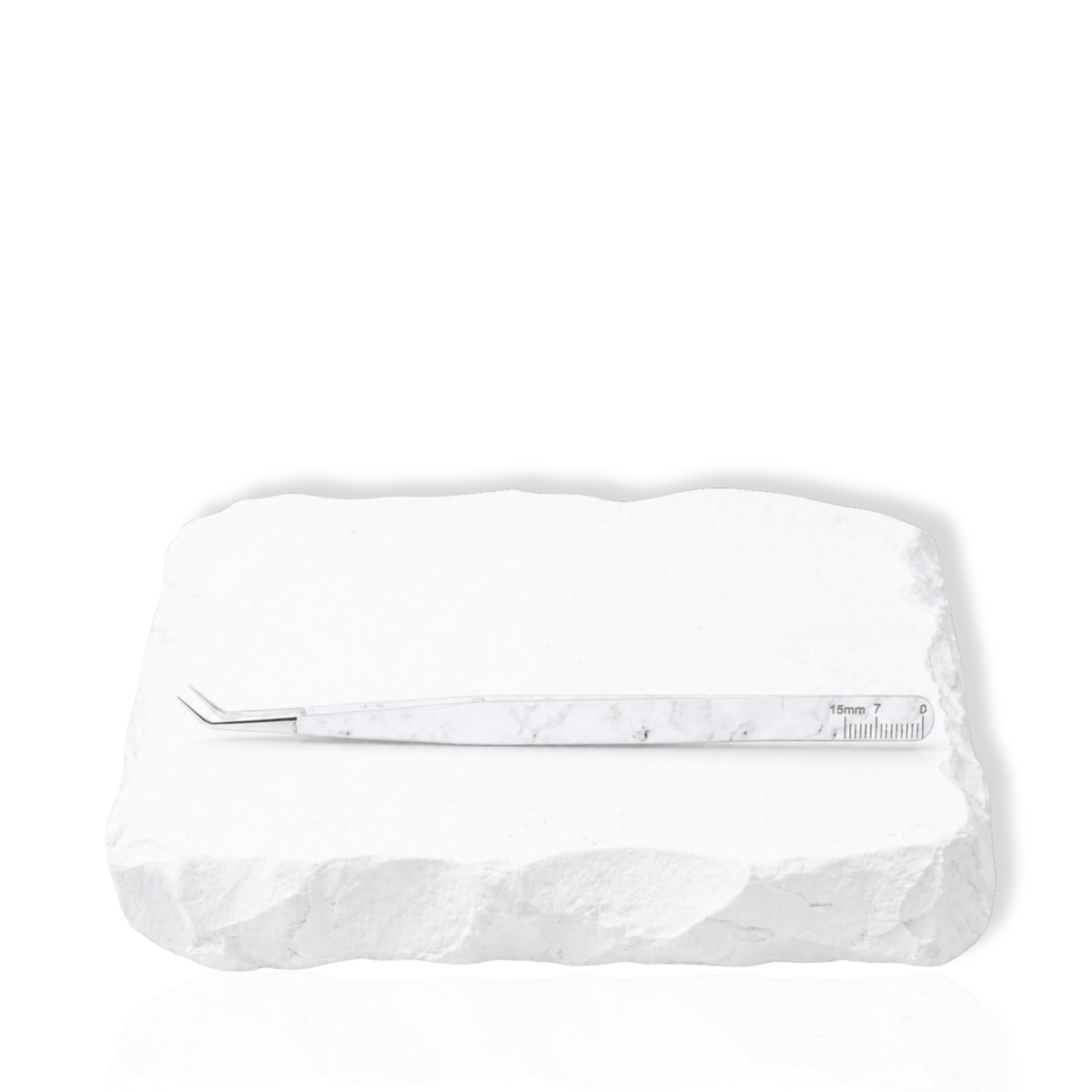 Thousandlashes white marble isolation tweezer with angled tip