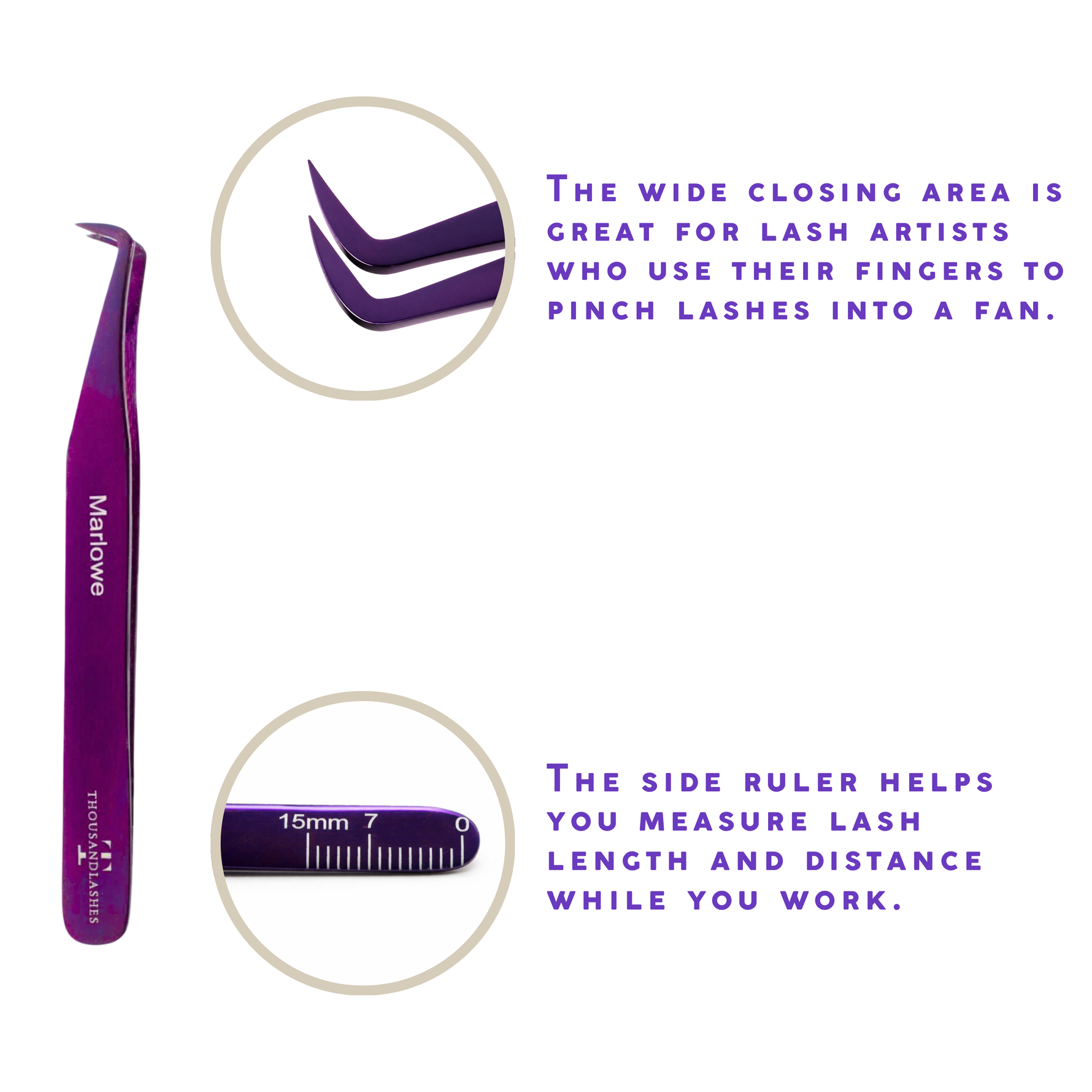 boot style lash tweezer 90 degree
