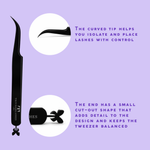 curved isolation lash tweezer