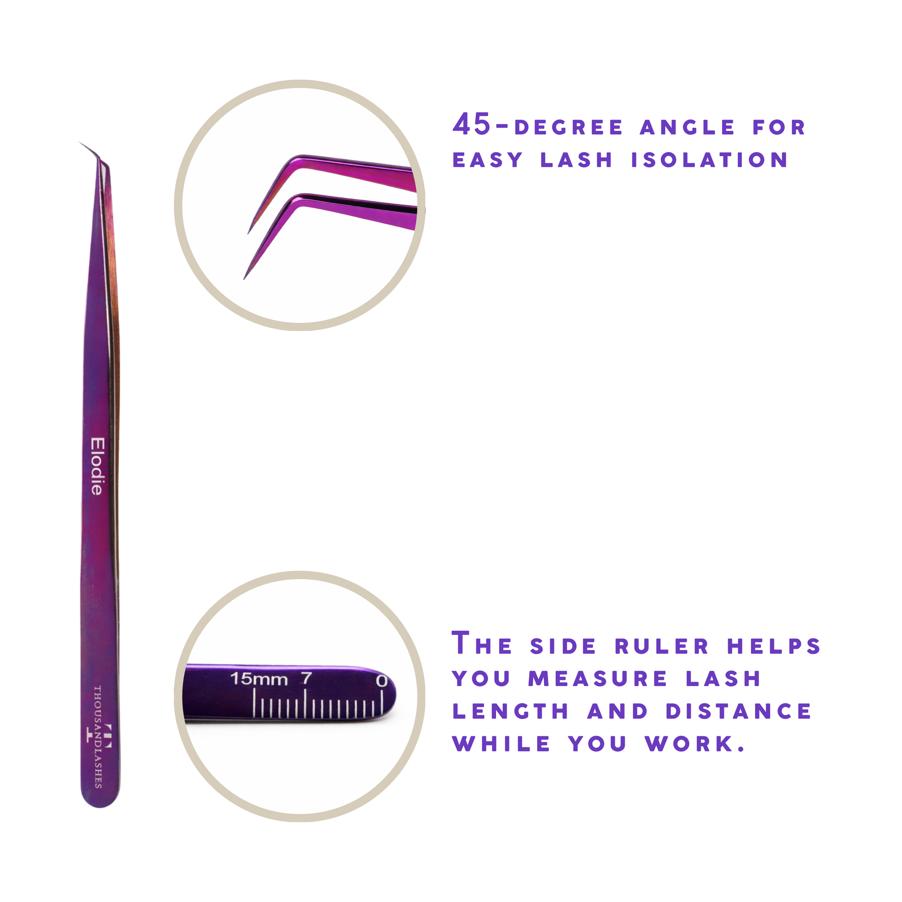 isolation lash tweezer 45 degree
