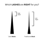 lash style comparison chart showing different lash shapes and finishes for lash artists