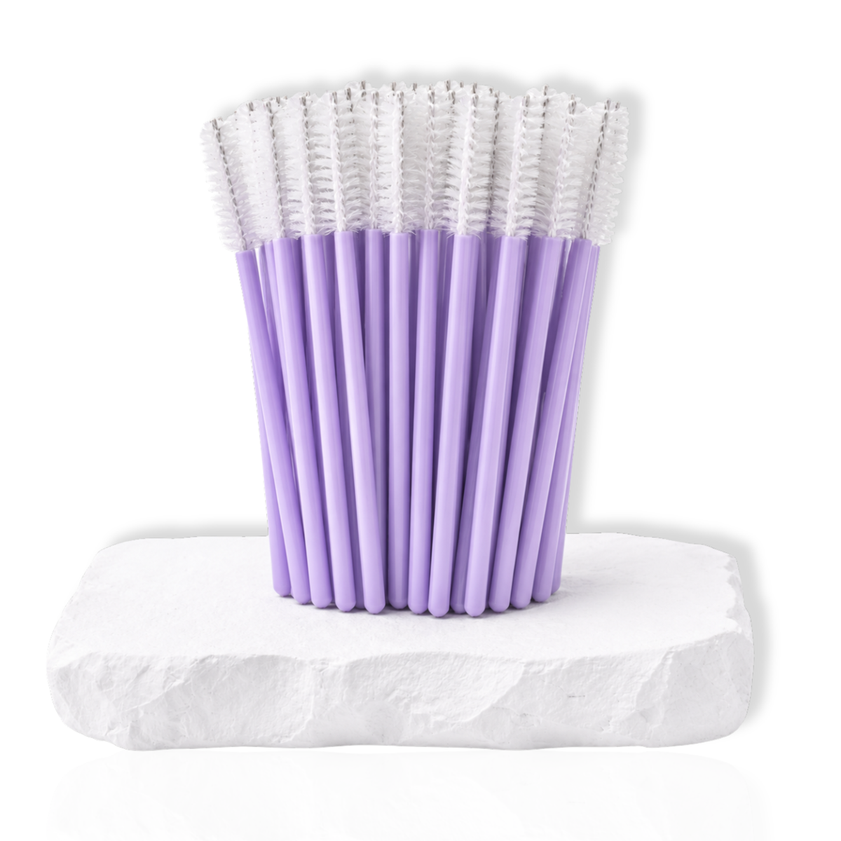 purple disposable spoolie brushes