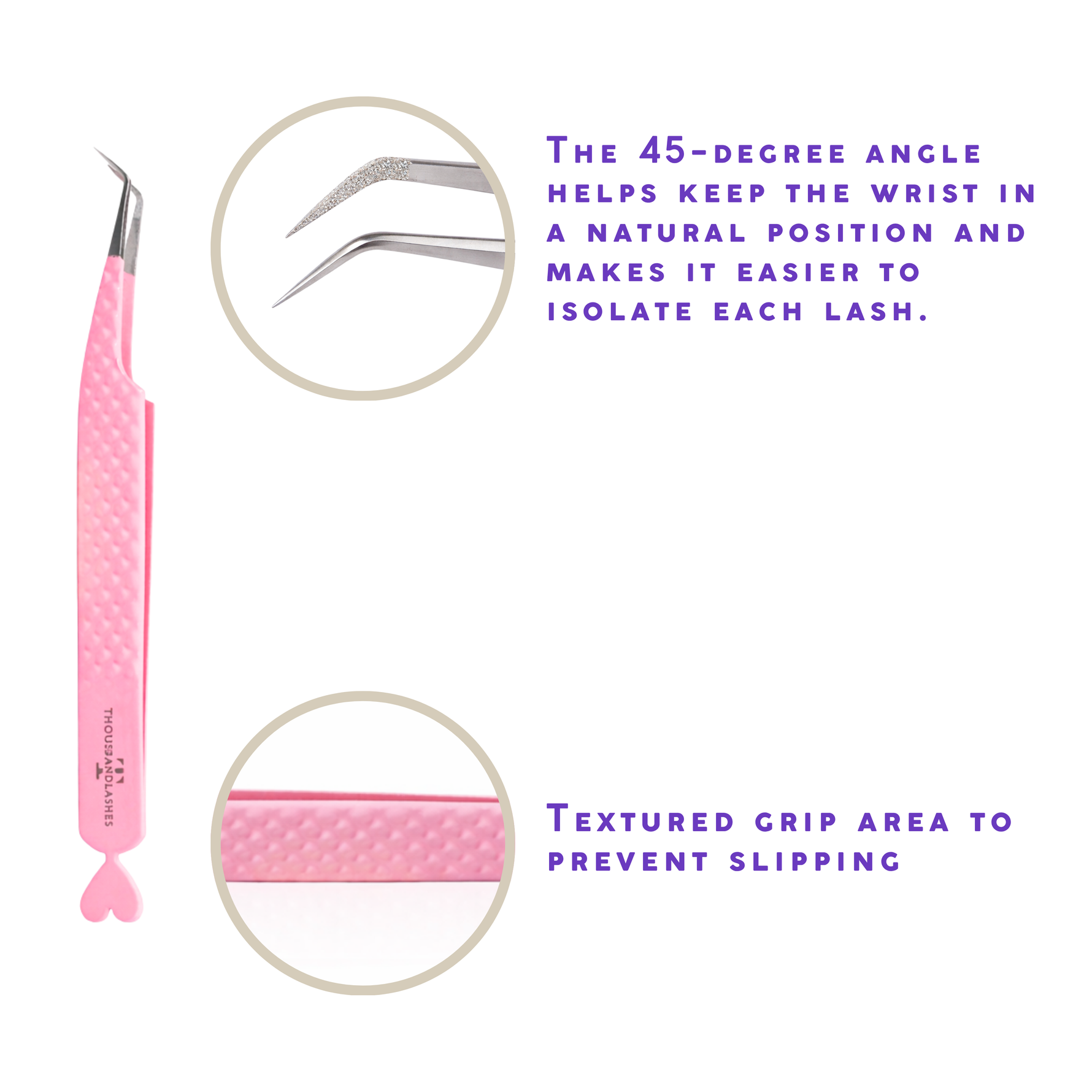 volume lash 45 degree tweezer