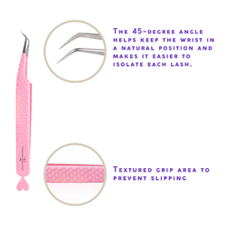 volume lash 45 degree tweezer