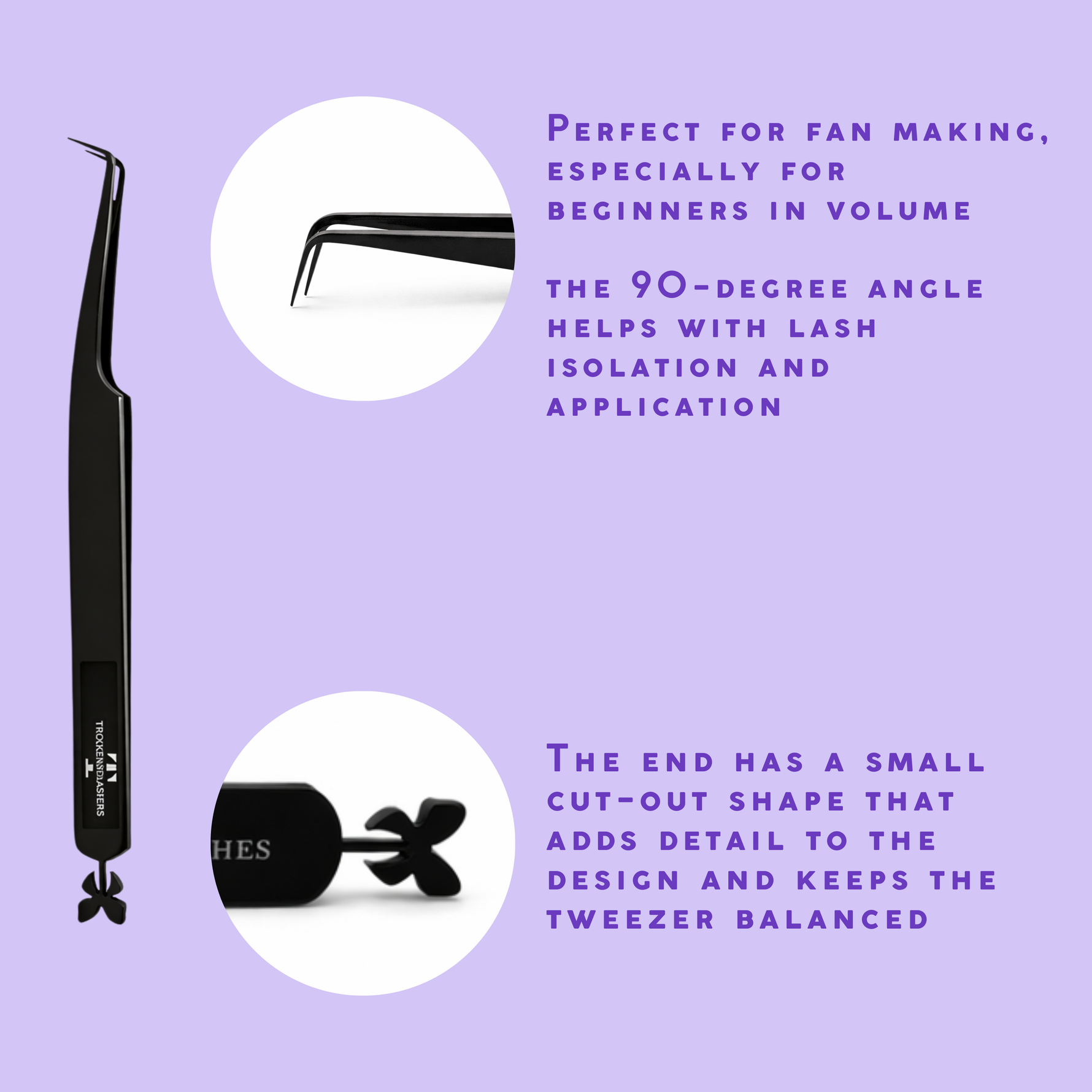 volume lash tweezer 90 degree
